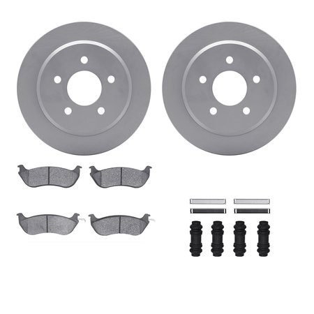 DYNAMIC FRICTION CO 4312-56002, Geospec Rotors with 3000 Series Ceramic Brake Pads includes Hardware, Silver 4312-56002